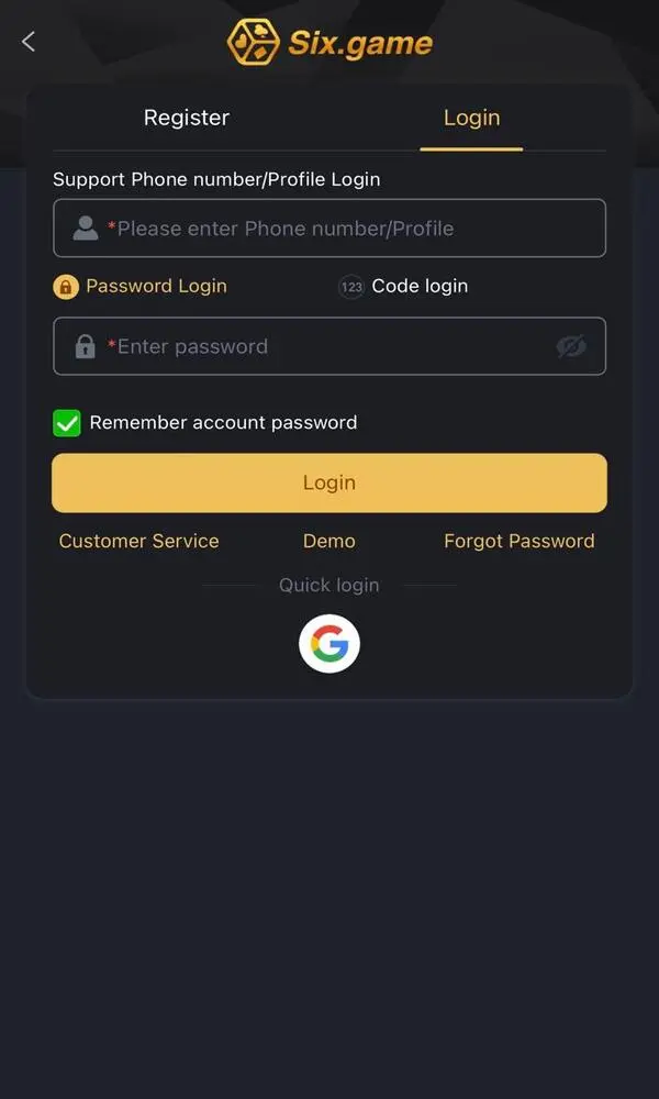 six game login